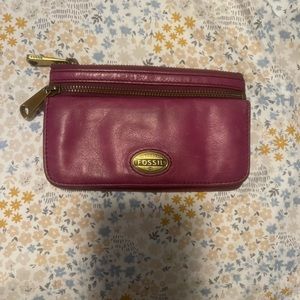 Pink Fossil explorer wallet clutch